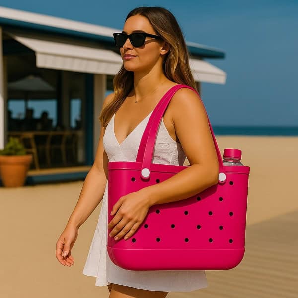 Sorprese Strandtas & Weekendtas XL - Donkerroze - EVA Waterdicht & Zandproof