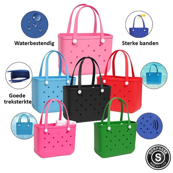 Sorprese Strandtas & Weekendtas XL - Lichtblauw - EVA Waterdicht & Zandproof - Afbeelding 4