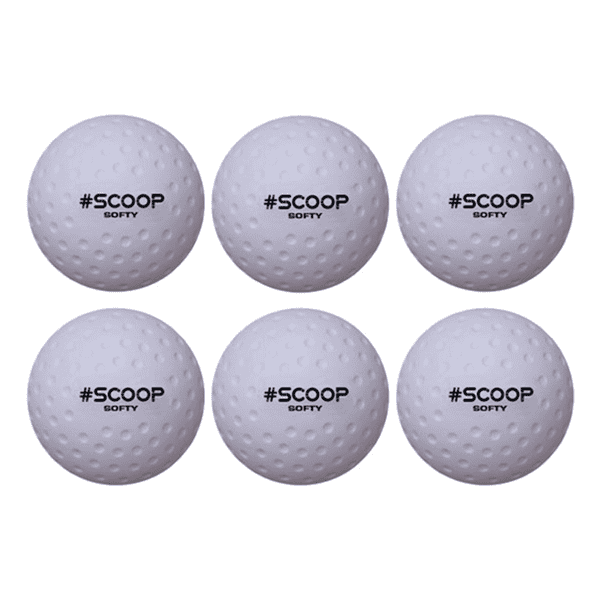 Scoop Softy Hockeybal - Wit - Set van 6 Hockeyballen