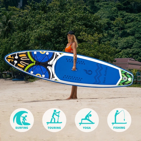 Best Active SUP Board - Opblaasbaar Paddle Board - 335x84x15 cm - Donkerblauw - Afbeelding 2